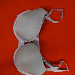 Gray Molded Cup Bra with Underwire Support